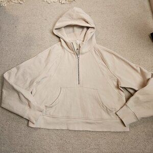 Lululemon Scuba Oversized Half-Zip Hoodie Sweatshirt Ivory Beige Medium Large